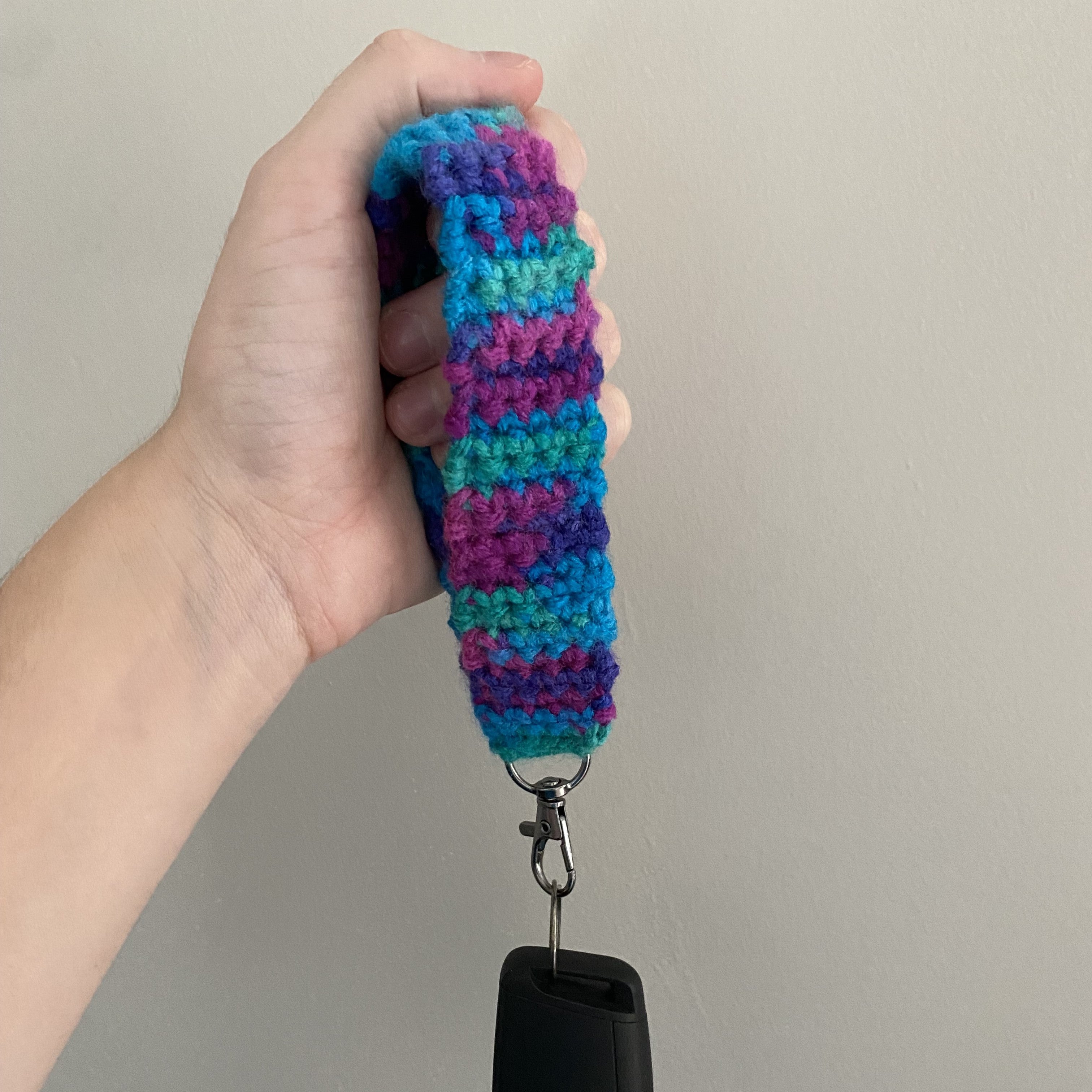Crochet Keychain Blue and Pink